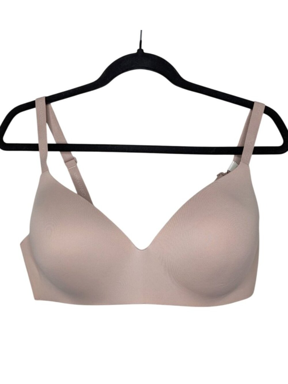 Calvin Klein Perfectly Fit Wirefree T-Shirt Bra Beige 38D Lightly Lined